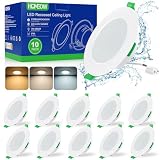 HOMEOW LED Einbaustrahler 230V 7W, LED Spots 230V IP44 Warmweiß, Neutralweiß und Kaltweiß, Deckenspots 75–90mm Lochmaß, Ultra Flach 24mm, 10er S