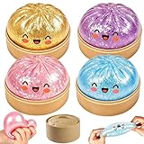 Glitter Dumpling Squishy, 4Pcs Dumplings Squishy Mystery Box, Stressball Fidget Toys, Sensorik Anti Stress Spielzeug Squishies für Kinder Erwachsene Autismus Stressabbau Geschenk