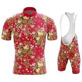 VOXCAUTQ Herren Radfahren Trikot und Trägerhosen,radtrikot set herren kurzarm,rennrad trikot herren,mit Polsterung GLE Feuchtigkeitstransport Professionelle benutzerdefinierte+fahrrad hose (Typ-18,M)