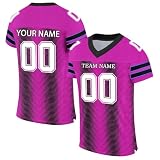 Personalisiertes American FootballTrikot Personalized Bedruckt Team Name & Number Custom Football Jersey Teamtrikot für Herren Damen Jugend Unisex Schnelltrocknend Atmungsaktiv T Shirts(#A 17)