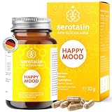 serotalin® HAPPY MOOD KAPSELN | Mit Johanniskraut, Griffonia & L-Tryptophan | Vitamin D3 hochdosiert +B1 +B2 +Niacin +Mangan - ohne Koffein | 60 vegane Kap