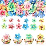 GoldRock 70 Stück Essbare Blumen Tortenaufsätze, Esspapier Tortendeko,Essbare Blüten Tortendeko,Cupcake Aufsätze,Oblatenpapier Blumen Deko Hochzeit,Geburtstag, Babyparty,Partyzubehör,Geburtstag