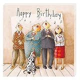 20 Stück Servietten - Geburtstag, Happy Birthday, Geburtstagschor, Musiker, Musikmotiv, Musiknoten, Retro, Vintage, 50. & 60. Geburtstag, 33x33cm, Für Musik