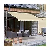 Balkonmarkise, einziehbar, 150/250/300/400 cm breit, Sonnen- und wasserdichter Schutz, kein Bohren, höhenverstellbar, ideal für Terrasse, Farbe: