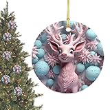 Tierschmuck für den Weihnachtsbaum, Weihnachtsschmuck mit Tiermotiv, 2D-Acryl-Weihnachtsbaum-Weihnachtsmann-Ornamente, Doppelseitiger Druck, Schneemann, Pinguin, Elch-Anhäng