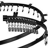 Jetec Gebogene Decke Vorhangschiene Biegsame Halterung für Vorhangschiene Etagenbett Erkerfenster Raumteiler Flexibel Gerade (Schwarz, 3 m/ 9,8 Ft)