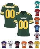 Herren-Sporthemden Personalisiert American-Football-Trikot, Personalisierte Schnelltrocknend Atmungsaktiv T-Shirt kurzärmelig für Damen Kinder, S ~ 7XL