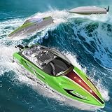 Ferngesteuertes Boot ab 6 8 Jahre Kinder Erwachsene, 28 KM/H RC Boot Ferngesteuert 1:16 RC Rennboot, Speedboot Uboot Ferngesteuert mit 2 Batterien, Tumbler Funktion, Doppelt Wasserdicht und L