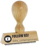 Social Media-Stempel/INDIVIDUELL erstellen – FOLLOW US - von Kaufhaus2010 Buchenholzstempel – zum Bestempeln von Schriftstücken aller Art, Gruß- und Glückwunschkarten, Tex