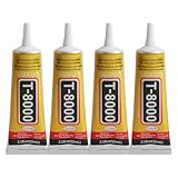 4 PCS T8000 Handy Display Kleber für Sup Reparatur, T8000 Display Kleber Smartphone, Display Reparatur Flüssigkeit, Smartphone Kleber für Holz, Glas, Stoff, Keramik, Metall und mehr (15ml/pc)