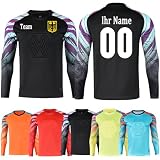 OPUTWDF Torwarttrikot mit Namen Nummer Personalisieren Fußball Torwarttrikots für Jungen Kinder Benutzerdefiniert Torwart Trikots mit Mannschaft Log