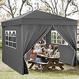 YITAHOME 3X3M Outdoor Pop Up-Pavillon mit Seite Faltpavillon, Wasserdichter Faltbarer Gartenpavillon Für Alle Jahreszeiten Camping Pavillon Anti-uv Mit Kostenlosen Höhenverstellbaren Für Party Märk