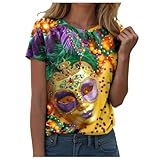 Damen T-Shirt mit Rundhalsausschnitt und Valentinstag-Aufdruck, kurzärmelig (Purple, XXL)