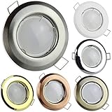 LED Einbaustrahler messing rund 5 Watt neutralweiß 12V - MR16 Einbauleuchten Ø 55-60mm Bohrloch - Einbau-Spot Decken-Strahler Deckeneinbaustrahler Deckenspot Deckeneinb