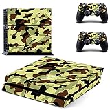 PS4 Haut Aufkleber, Wondder Schutz Vinyl Aufkleber Haut Aufkleber für PS4 Konsole + 2 Controller Skins + 2 x Silikon Daumen Griffe (Farbe 4)