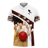 HuazomeeHZM Sport Bier Spiel Bowlingkugel Spieler 3D-gedruckt Sommer Vintage Harajuku Polohemden Streetwear Kurzarm T-S