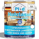 PLID® Holzlasur Innen & Aussen Weiß 2,5L - Holzschutzlasur Außen mit UV beständigem Langzeitschutz- Grundierung Holz Außen - Holzschutzgel - Holz Lasur atmungsaktiv - Made in Germany