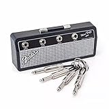 Deluisho Schlüsselbrett Schlüsselhalter Audio Schlüsselanhänger Gitarren-Schlüsselanhänger Wandhalterung Kreative Retro-Schlüsselaufbewahrung mit 4 Gitarrensteck