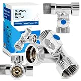 3-Wege Kugelhahn Kugelventil T-Port-Kugelhahn 1/2'' IG x 3/4'' AG x 1/2'' AG Kugelhahnanschluss Wasseranschluss Waschmaschine Spülmaschine Absperrventil Kalt Warm Wasserleitungen V