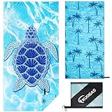 KUOGAS Strandtuch XXL 180×90cm,Groß Schnelltrocknendes Mikrofaser Handtuch, Sandfrei Badetuch,Stranddecke D