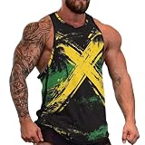 JooMeryer Tanktop für Herren, Jamaika-Flagge, Vintage-Shirt, Rundhalsausschnitt, ärmellose T-Shirts, Flagge Jamaika, Größe 4, XL