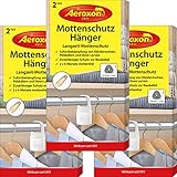 Aeroxon Mottenfalle Kleidermotten, Mottenschutz für Kleiderschrank - 3x2 Stück - Mottenschutz-Hänger - Kleidermotten bekämpfen - alternative zu Mottenpapier - Kleidermottenfalle - Mottenkug