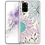 JAWSEU Klar Silikon Hülle für Samsung Galaxy S20 Plus Hülle Schutzhülle,Durchsichtig TPU Silikon Handyhülle Ultra Dünn TPU Bumper Case Stoßfest Schutz Soft Hülle für Galaxy S20 Plus,Gänseblü