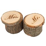 Rtppyakk 2Stk Mr & Mrs Shabby Chic Rustikale Hochzeit Ringkissen Inhaber-Box