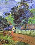 Toperfect 21 Ölgemälde Pferd auf der Straße Tahiti-Landschaft Postimpressionismus Paul Gauguin Kunstdekor auf Leinwand, Berühmte Werke 01, €50-2000 Handgemalt von Lehrern der Kunstak