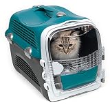 Catit Cabrio Carrier, Transportbox fuer Katzen, 51 x 33 x 35cm, tuerkis/g