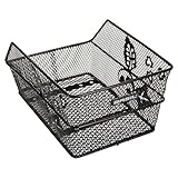 Basil Cento Flower Kinder-Fahrradkorb – Hinterrad – fest montierbar – 31×21×9 cm – Stabiler Stahlkorb – Schw