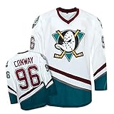 Yajun Charlie Conway #96 Mighty Ducks Film Eishockey Trikots Jersey NHL Herren Sweatshirts Atmungsaktiv T-Shirt Bekleidung,M