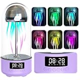 Cymwer Qualle Lampe, Jellyfish Mood Lamp mit Bluetooth Lautsprecher, Smart Jellyfish Speaker Subwoofer mit 7 Farben Licht Portable Jellyfish Bedside Lamp für Schlafzimmer Dek