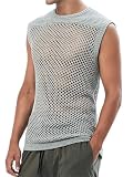 Kurzarm Herren Casual T-Shirt Herren Strickwaren Herren Gestrickter Tops Herren Sportshirt Herren Mode Aushöhlen Spitze Kurzarm Herren Einfarbig T-Shirt Herren B-Grey XXL