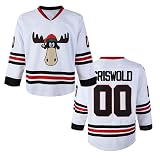 #00 Griswold Movie Hockey Jersey Stitched Mens X-Mas Christmas Trikots, Weiss/opulenter Garten, 3X-Groß