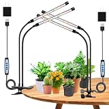 wolezek Pflanzenlampe LED, 2 PACK Vollspektrum Pflanzenlicht für Zimmerpflanzen, 3000k/6500k/660nm Pflanzenleuchte LED, Wachstumslampe für Pflanzen, 5 Stufen Dimmbar, 6/12/16H Auto T