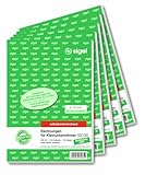 SIGEL SD130/5 Rechnungen für Kleinunternehmer A5, 2x30 Blatt, ohne MWST-Ausweis, selbstdurchschreibend, 5 Stück, mikroperforiert, mit Abheftlochung, aus nachhaltigem Papier, Rechnungsblock