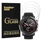 ivoler 4 Stücke Schutzfolie für Huami Amazfit Stratos 3, Schutzglas Folie Displayschutzfolie Hartglas Gehärtetem Glas Displayschutz für Huami Amazfit Stratos3