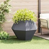 PTUGUOF Rechteckiger Pflanzkübel aus Stahl für Terrasse Garten und Balkon im Set 2 Stück Anthrazit 100x100x80 cm Großer rechteckiger Pflanzkübel aus Stahl Robuster für den Außenb