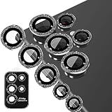 ULITIQ Kompatibel mit Samsung Galaxy S24 Ultra Kameraobjektivschutz Glitzer, S24 Ultra Kameraschutz Bling, Kamera-Abdeckung, Sparkle Ring Clear Tempered Glass, Case Friendly, (Black)