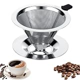Kasanni Kaffeefilter Edelstahl Kaffeefilter Wiederverwendbar Kaffee Filter Einfach Zu SäUbern Ideal Zum Filtern Von Papierlose Zum üBergießEn V