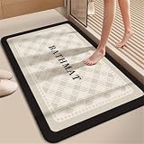 Simple Badezimmerteppich Badematte rutschfest, Bathroom Mat Mats, Diatomite Stone Bath Mat, Badezimmer Teppiche, Duschvorleger Schnelltrocknend, FußMatte Badezimmer Duschmatte Stein 50x80