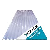 KAISER plastic® Wellplatte Sinus | Xtra Strong (PC) | Glatt und klar | 0,8mm Stärke | Welle 76/18 | 90 x 117 cm | 5 Stück | Made in Germany