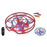 RC ferngesteuerte 4 Kanal Mini-Drohne, Quadcopter mit 3D Looping, Hovering, Headless-Mode, Spielzeug UFO-Drone mit LED-Beleuchtung, Gyro u. One-Key Start-Funktion, Quadrocopter f. Kinder u. Erw