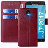 FMPCUON Hülle für Samsung Galaxy J7 2017 /J730 Handyhülle [Standfunktion] [Kartenfach] [Magnetverschluss] Tasche Flip Case Schutzhülle lederhülle klapphülle für Samsung Galaxy J7 2017 /J730 R
