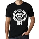 Herren Grafik T-Shirt College-Fußball seit 1984 – College Football Since 1984 – Geschenk 40. Geburtstag Jahrestag 40 Jahre Jubiläum 40 Jährige Mann Jahrgang 1984 Kurzarm Lustige Druck Dunkelschw