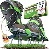 LAINFELD Nagelschuhe mit Klettverschluss | Rasenbelüfter + Estrichschuhe | Rasenlüfter Vertikutierer für Rasen belüften Aerifizierer Garten S