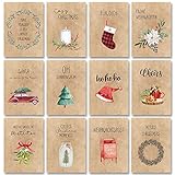 Weihnachtskarten Set (32 Stück) mit unterschiedlichen Motiven - A6, für Weihnachten - Eine Christmas Postkarte für jeden deiner Liebsten - Coole Weihnachtspostkarten mit und ohne Sprü