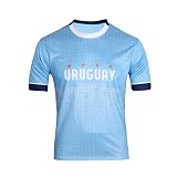 YuanDiann 2022 Katar Fußball Weltmeisterschaft T-Shirt Kurzarm Rundhals Fanshirt Trainingsshirt Stretch Casual Atmungsaktiv Sport Shirt Bedrucken Fussballtrikot Uruguay L