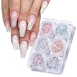 GZSYY Nagel Glitzer Nagelpulver Nail Art Glitter Pulver 6 Farben Nagel Pailletten Holographic Nagel Pigmente Glitzer für Näg